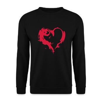 Herz enflame1910 - Unisex Pullover - Schwarz - Vorne - Alina (178cm) & Michal (187cm)