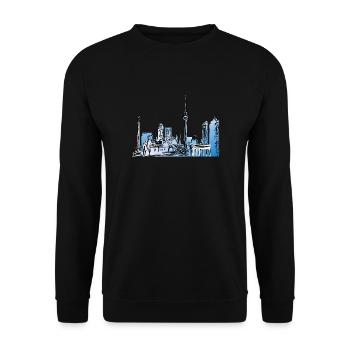 Berlin gezeichnet - Unisex Pullover - Schwarz - Vorne - Alina (178cm) & Michal (187cm)