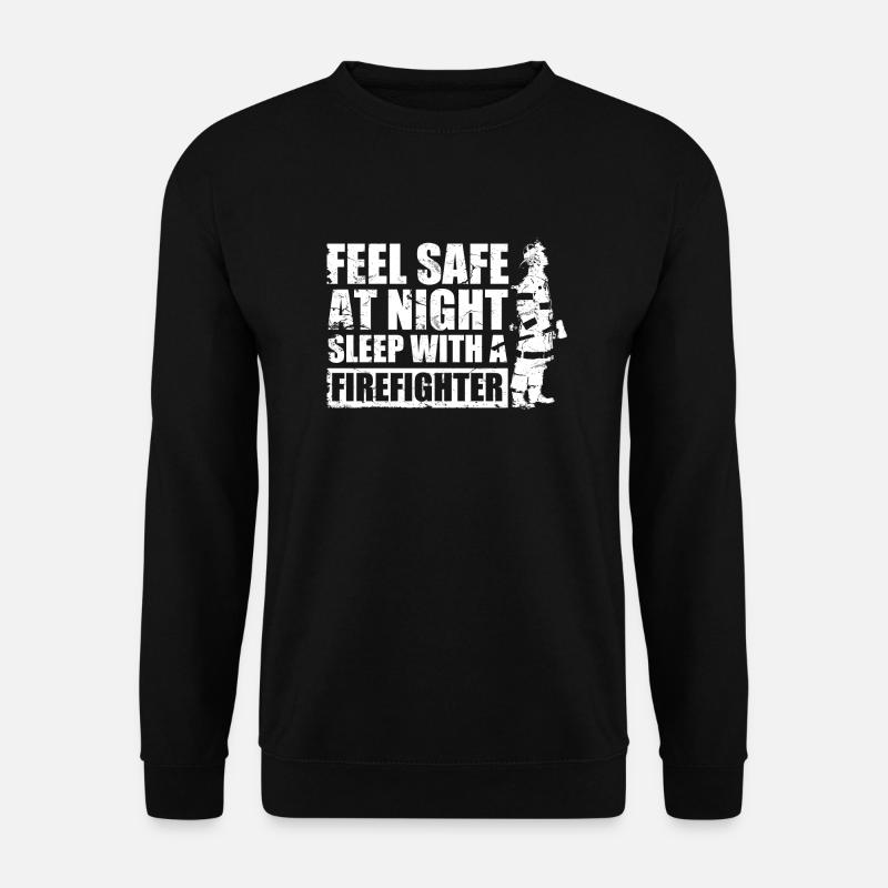 Safe With Firefighter - Unisex Sweatshirt - black