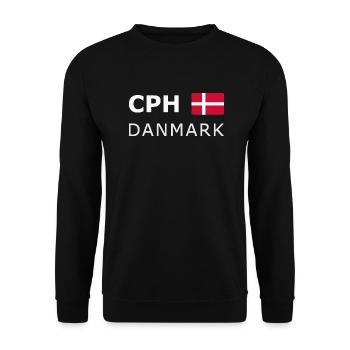 CPH DANMARK white-lettered 400 dpi - Unisex Sweatshirt - black - Front - Alina (178cm) & Michal (187cm)