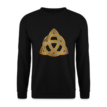 Noeud celtique 3 - or antique d'argent - Sweat-shirt Unisexe - noir - Devant - Alina (178cm) & Michal (187cm)