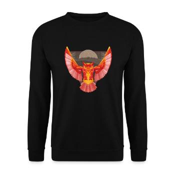 Epic Owl - Unisex Sweatshirt - black - Front - Alina (178cm) & Michal (187cm)