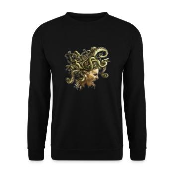 Medusa.png - Unisex Pullover - Schwarz - Vorne - Alina (178cm) & Michal (187cm)