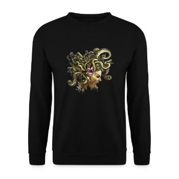 Medusa 2 - Unisex Pullover - Schwarz - Vorne - Alina (178cm) & Michal (187cm)