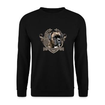 Boxer dog - Unisex Sweatshirt - black - Front - Alina (178cm) & Michal (187cm)
