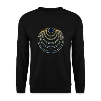 Mond Zauber, digital blau gold, Intuition, - Unisex Pullover - Schwarz - Vorne - Alina (178cm) & Michal (187cm)