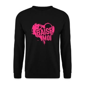 Herz Liebe Herz fick mich - Unisex Pullover - Schwarz - Vorne - Alina (178cm) & Michal (187cm)