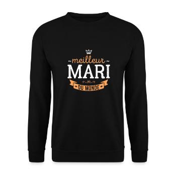 Meilleur mari cadeau - Sweat-shirt Unisexe - noir - Devant - Alina (178cm) & Michal (187cm)