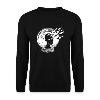 Dreamer_white - Unisex Pullover - Schwarz - Vorne - Alina (178cm) & Michal (187cm)