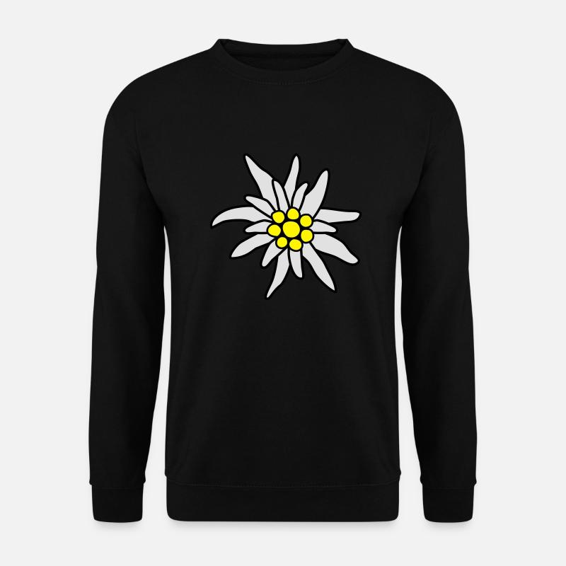 Blüte, Edelweiß - Unisex Pullover - Schwarz