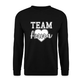 Team Anna first name - Unisex Sweatshirt - black - Front - Alina (178cm) & Michal (187cm)