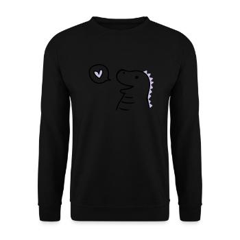 Cute Dino - Unisex Pullover - Schwarz - Vorne - Alina (178cm) & Michal (187cm)