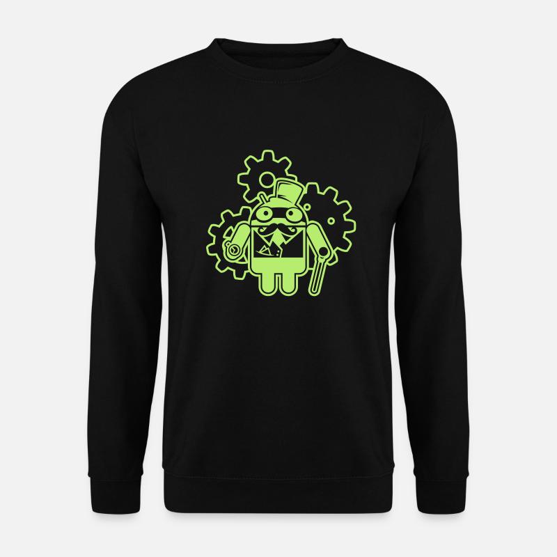 steampunkandroid_mono_light - Unisex Sweatshirt - black