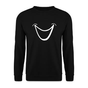 smile white - Unisex Sweatshirt - black - Front - Alina (178cm) & Michal (187cm)