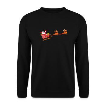 Santa Claus Weihnachten - Unisex Pullover - Schwarz - Vorne - Alina (178cm) & Michal (187cm)