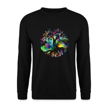 tree of life colorful - Unisex Pullover - Schwarz - Vorne - Alina (178cm) & Michal (187cm)