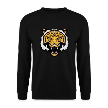 wild animal tiger tiger face cartoon - Unisex Sweatshirt - black - Front - Alina (178cm) & Michal (187cm)
