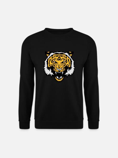 wild animal tiger tiger face cartoon - Unisex Sweatshirt - black