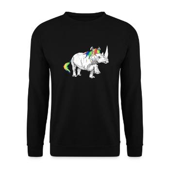 Rhino licorne - Sweat-shirt Unisexe - noir - Devant - Alina (178cm) & Michal (187cm)