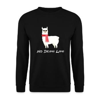No Drama Lama - Unisex Sweatshirt - black - Front - Alina (178cm) & Michal (187cm)