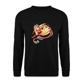 red pretty dragon - Unisex Pullover - Schwarz - Vorne - Alina (178cm) & Michal (187cm)