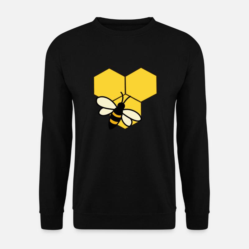 Abeille sur un nid d'abeille - Sweat-shirt Unisexe - noir