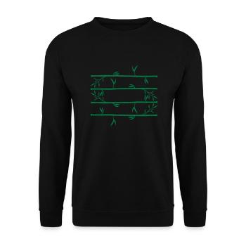 4 barres de bambou à motif long silhouette vi - Sweat-shirt Unisexe - noir - Devant - Alina (178cm) & Michal (187cm)
