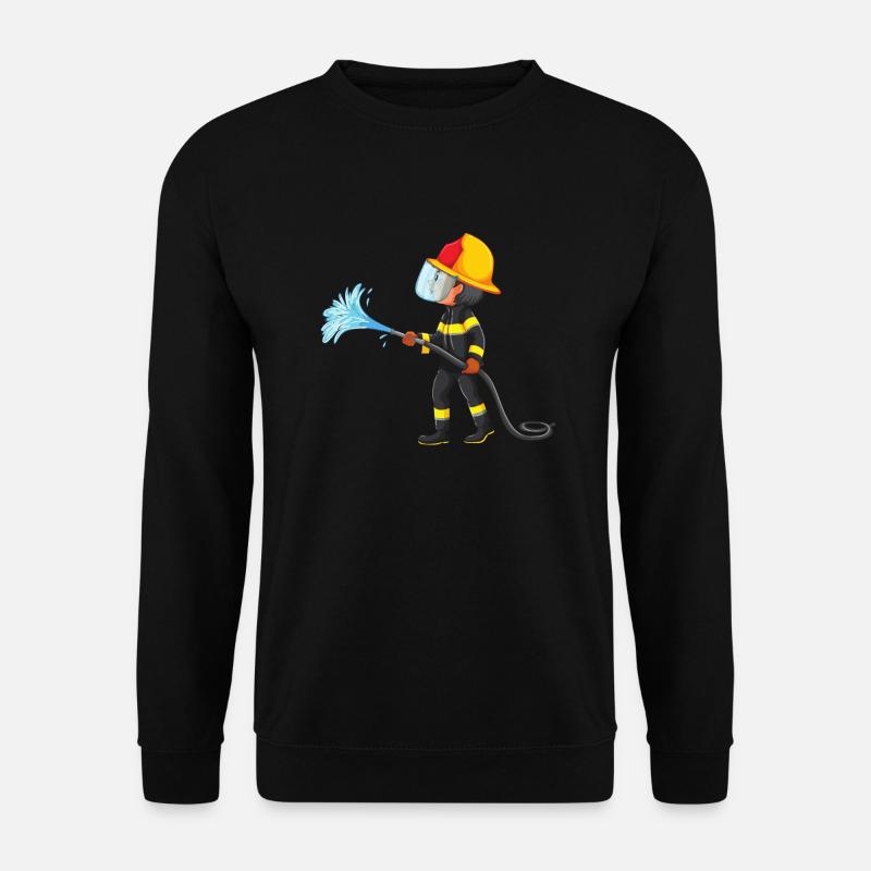 Feuerwehr Feuerwehrmann Wasserschlauch Held Helden - Unisex Pullover - Schwarz