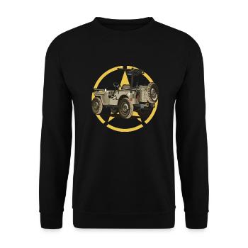 Off-road military vehicle - Unisex Sweatshirt - black - Front - Alina (178cm) & Michal (187cm)