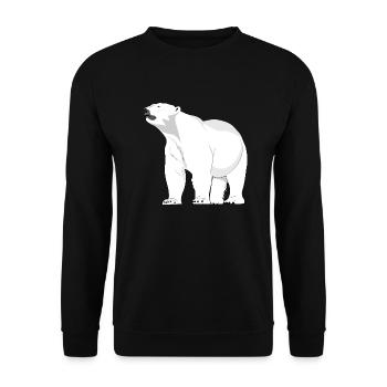 Polarbär Eisbär Nordpol - Unisex Pullover - Schwarz - Vorne - Alina (178cm) & Michal (187cm)