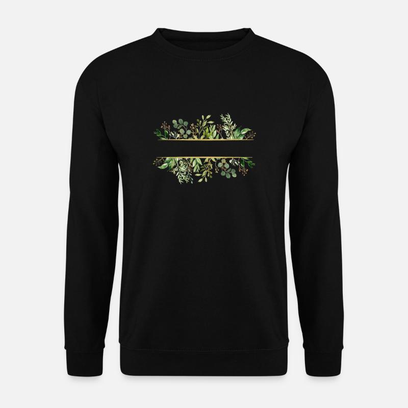 Leaf frame - Unisex Pullover - Schwarz