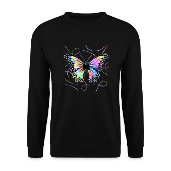 Schmetterling - Unisex Pullover - Schwarz - Vorne - Alina (178cm) & Michal (187cm)