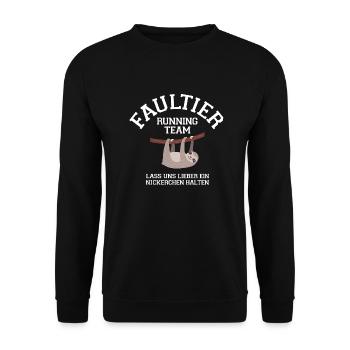 Faultier Running Team... - Unisex Sweatshirt - black - Front - Alina (178cm) & Michal (187cm)