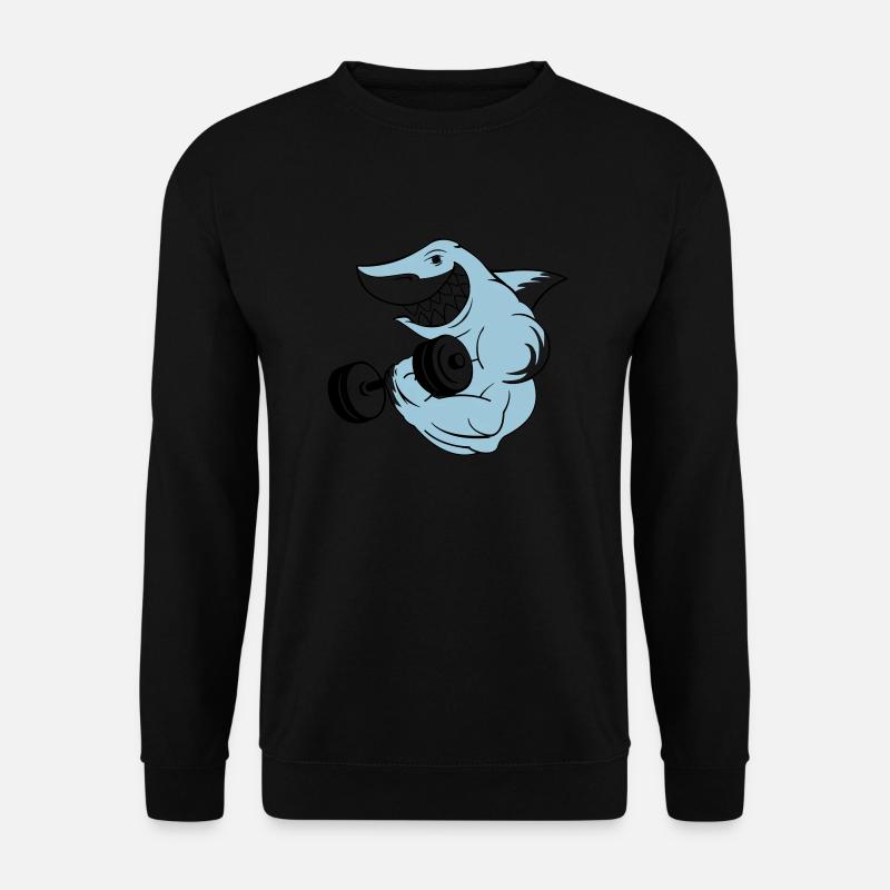 shark_bodybuilder - Unisex Pullover - Schwarz