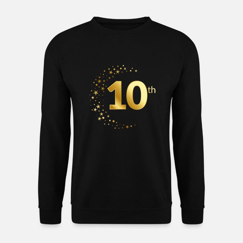 10 Jubiläum Geburtstag Ehrentag Geschenk Jahrestag - Unisex Pullover - Schwarz
