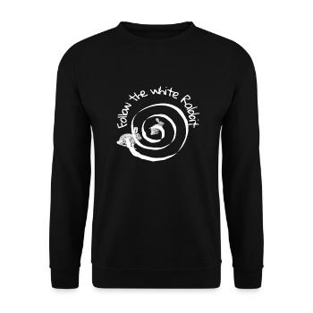 Follow the white rabbit - Unisex Sweatshirt - black - Front - Alina (178cm) & Michal (187cm)