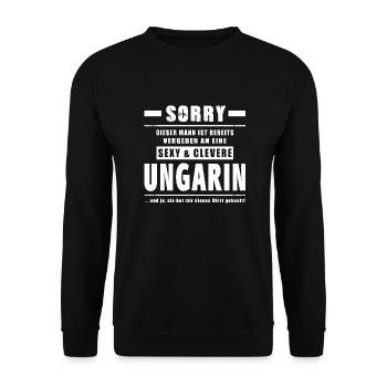 Ungarin - Mann Vergeben - Ungar, Ungarn - Unisex Pullover - Schwarz - Vorne - Alina (178cm) & Michal (187cm)