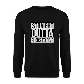 Straight outta fucks to give - Unisex Sweatshirt - black - Front - Alina (178cm) & Michal (187cm)