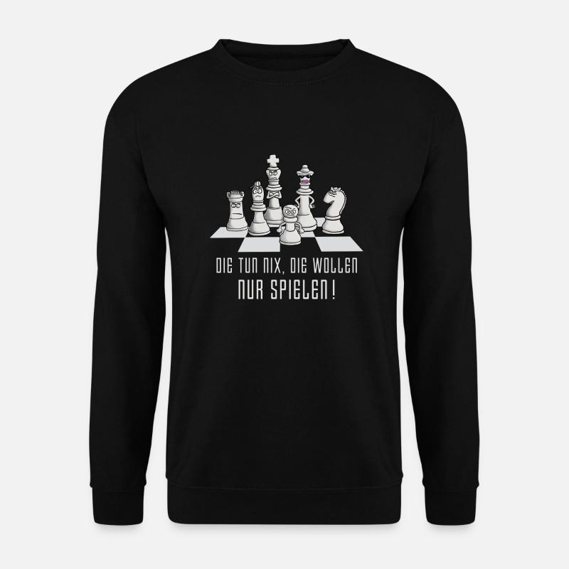 schach_die_wollen_nur_spielen_04_2017 - Unisex Pullover - Schwarz