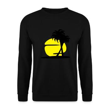 Sund and palm tree (super cheap!) - Unisex Sweatshirt - black - Front - Alina (178cm) & Michal (187cm)