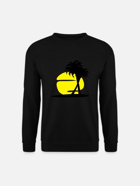 Palme und Sonne - Unisex Pullover - Schwarz