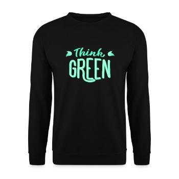 Think green! Think green! Environmentally friendly ecology - Unisex Sweatshirt - black - Front - Alina (178cm) & Michal (187cm)