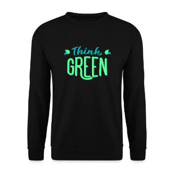 Think green! Think green! Environmentally friendly ecology - Unisex Sweatshirt - black - Front - Alina (178cm) & Michal (187cm)