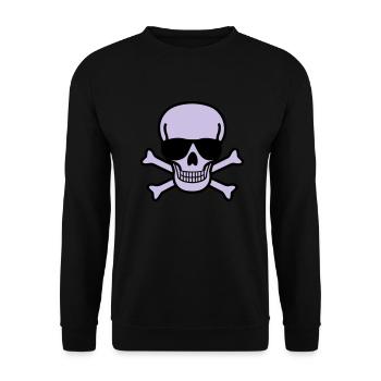 Skull with Sunglasses - 2 colors - Unisex Sweatshirt - black - Front - Alina (178cm) & Michal (187cm)