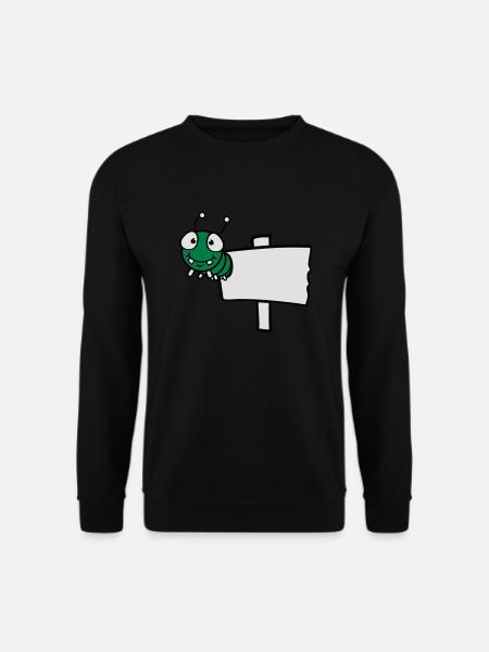 schild holzwurm schreiben text feld loch klein bab - Unisex Pullover - Schwarz