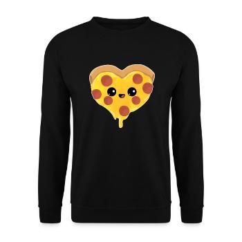 Heart - love salami pizza gift mother day child - Unisex Sweatshirt - black - Front - Alina (178cm) & Michal (187cm)