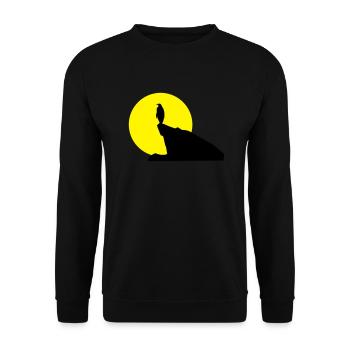pinguin_bei_vollmond - Unisex Pullover - Schwarz - Vorne - Alina (178cm) & Michal (187cm)