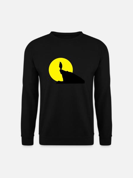 pinguin_bei_vollmond - Unisex Pullover - Schwarz