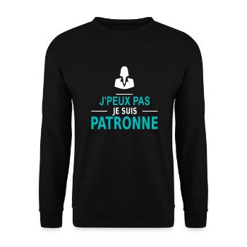 j'peux pas je suis patronne - Unisex Sweatshirt - black - Front - Alina (178cm) & Michal (187cm)