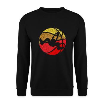 Basketball Vintage Sports T shirt - Unisex Sweatshirt - black - Front - Alina (178cm) & Michal (187cm)